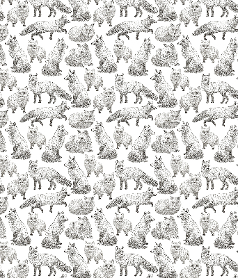 Roller blind for large window Gray foxes