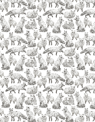 Roller blind for large window Gray foxes