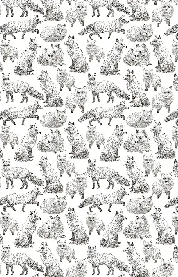 Roller blind for large window gray foxes pattern