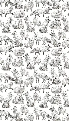 Roller blind for large window gray foxes pattern