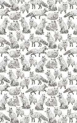 Roller blind for large window gray foxes pattern