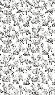 Roller blind for large window gray foxes pattern
