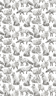 Roller blind for large window Gray foxes