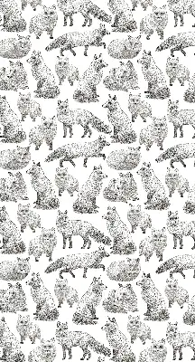 Roller blind for large window gray foxes pattern