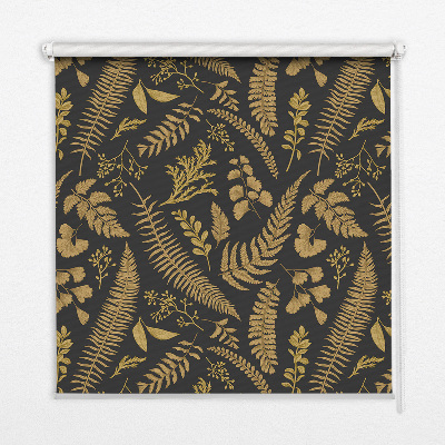 Fabric roller blind Yellow ferns