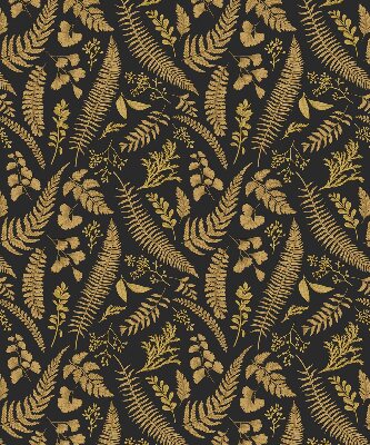 Fabric roller blind Yellow ferns