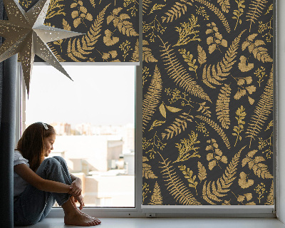 Fabric roller blind Yellow ferns