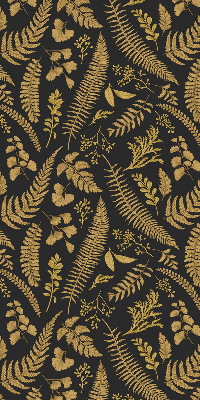 Fabric roller blind yellow ferns pattern