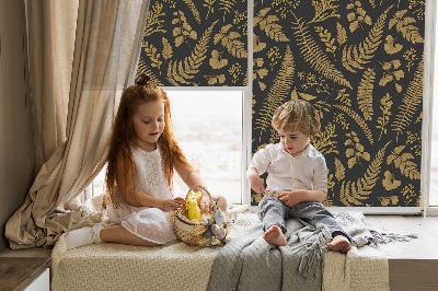 Fabric roller blind Yellow ferns