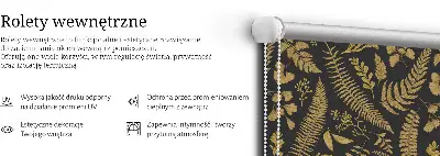 Fabric roller blind yellow ferns pattern