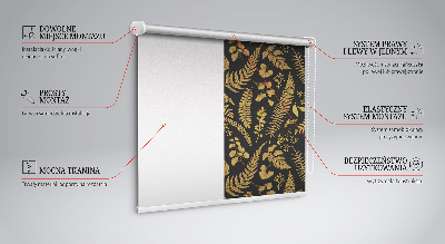 Fabric roller blind Yellow ferns