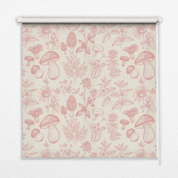 Modern roller blind Drawn mushrooms