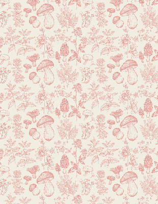 Modern roller blind Drawn mushrooms