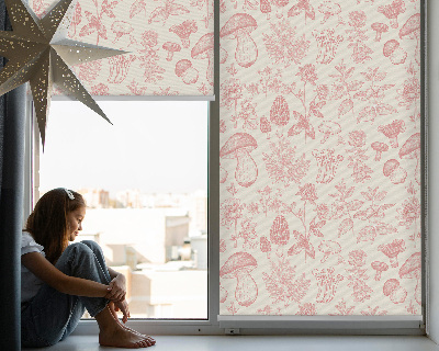 Modern roller blind Drawn mushrooms