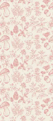 Modern roller blind with a drawn mushroom pattern