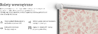 Modern roller blind Drawn mushrooms