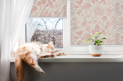 Modern roller blind Drawn mushrooms