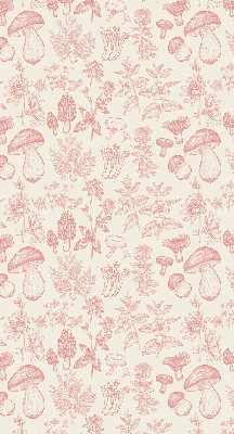 Modern roller blind Drawn mushrooms