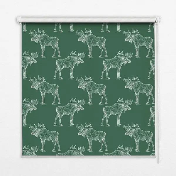 Roller blind for large window in green moose