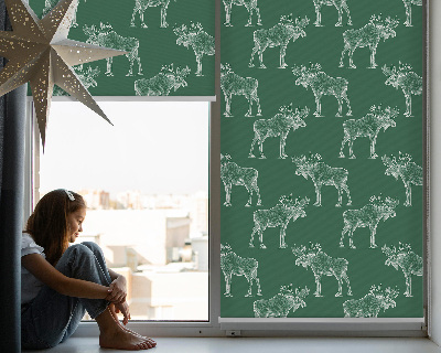 Roller blind for large window Green moose