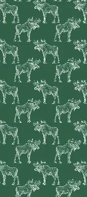 Roller blind for large window in green moose