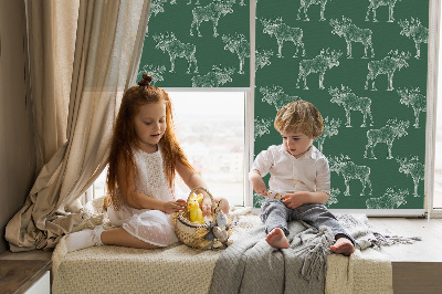 Roller blind for large window Green moose