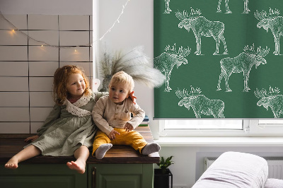 Roller blind for large window Green moose