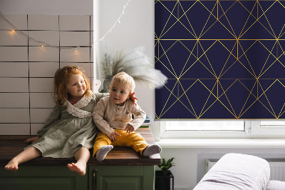 Fabric roller blind Yellow lines connected into triangles