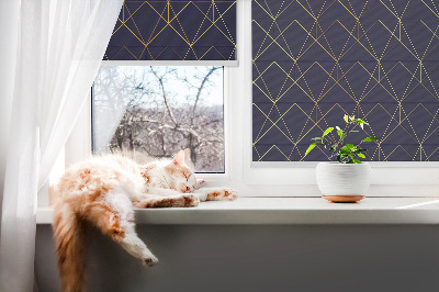 Fabric roller blind Yellow lines connected into triangles