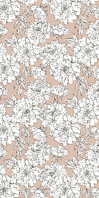 Fabric roller blind Drawn flowers