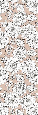 Fabric roller blind Drawn flowers
