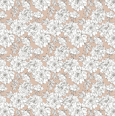 Fabric roller blind Drawn flowers