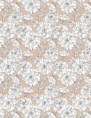Fabric roller blind Drawn flowers