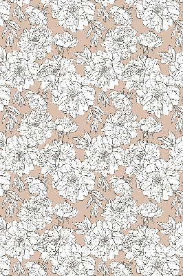 Fabric roller blind Drawn flowers