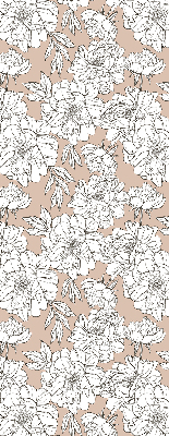 Fabric roller blind Drawn flowers