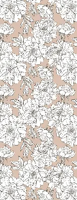Fabric roller blind with drawn flowers design