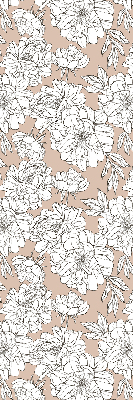 Fabric roller blind Drawn flowers