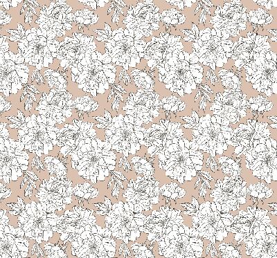 Fabric roller blind Drawn flowers