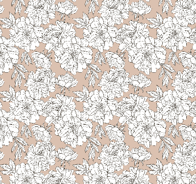 Fabric roller blind Drawn flowers
