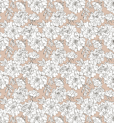 Fabric roller blind Drawn flowers