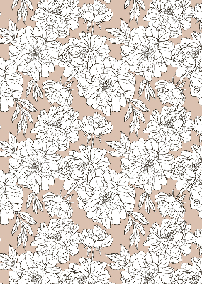 Fabric roller blind Drawn flowers