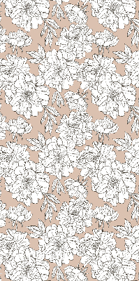 Fabric roller blind Drawn flowers