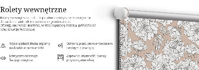 Fabric roller blind Drawn flowers