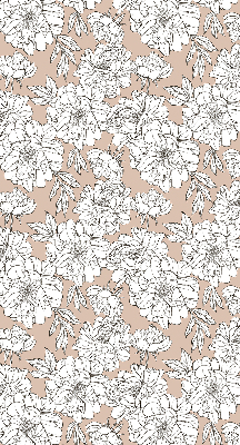 Fabric roller blind Drawn flowers