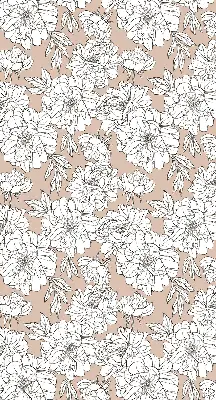 Fabric roller blind with drawn flowers design