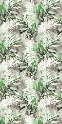 Roller blind for large windows with a shiny leaves pattern