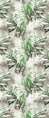 Roller blind for large windows with a shiny leaves pattern