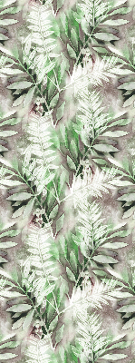 Roller blind for large windows with a shiny leaves pattern