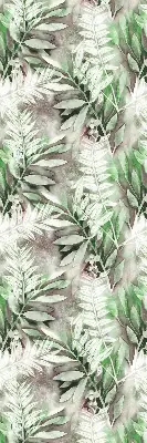 Roller blind for large windows with a shiny leaves pattern