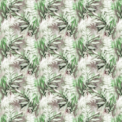 Roller blind for large windows with a shiny leaves pattern